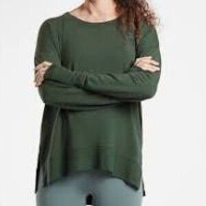 Athleta Coaster Luxe Recover Sweatshirt in Seaweed Snack Green